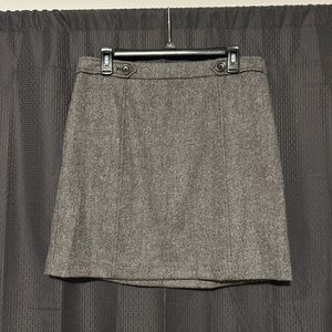 NEW Ann Taylor LOFT Wool Blend Charcoal Mini Skirt Women’s Size 12 Petite Size
